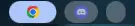 Left side of the bar: three workspaces, the first showing the Chrome icon